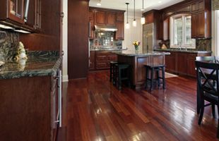 Kitchen with hardwood flooring