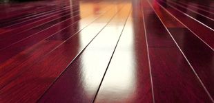 Red colored hardwood flooring