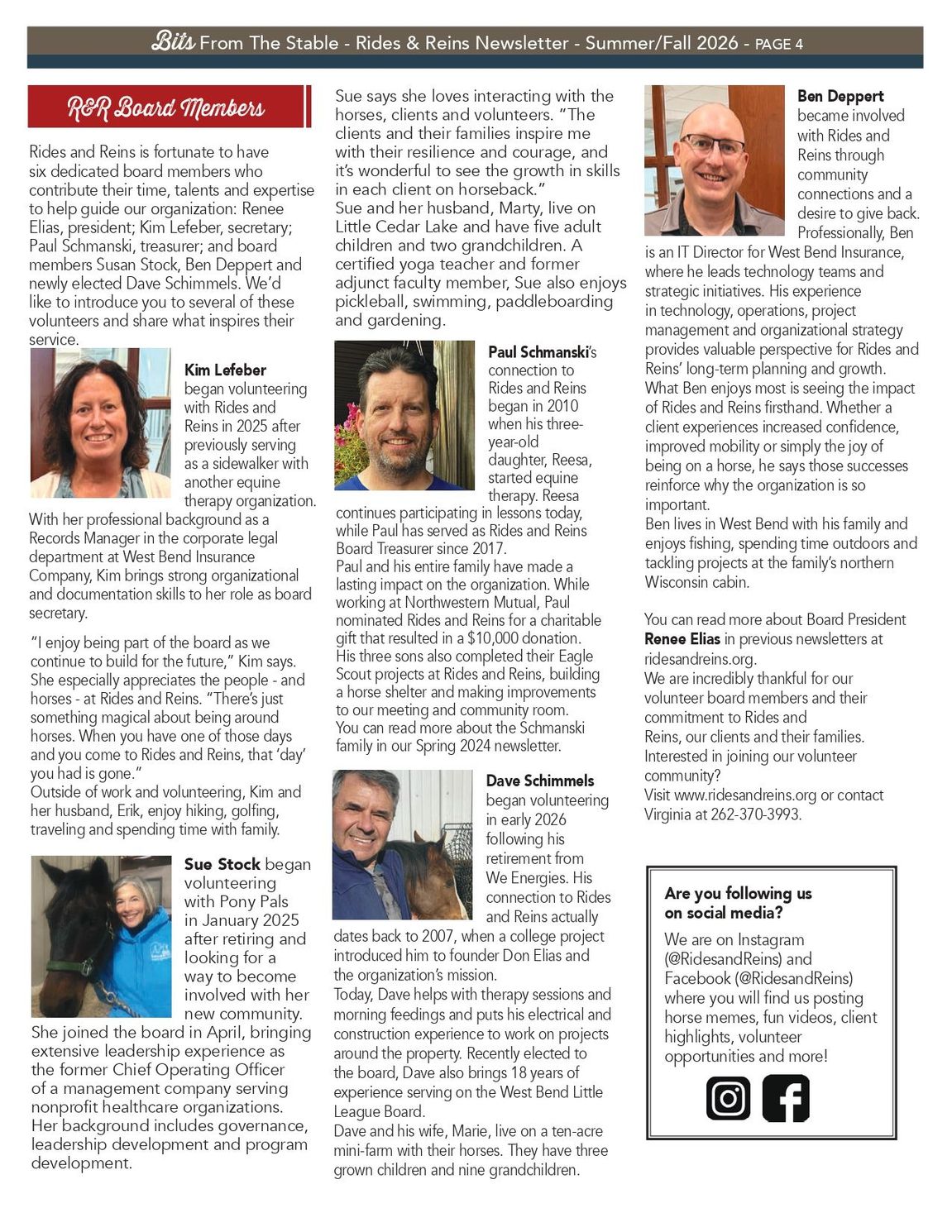 Rides & Reins TEC Inc Summer/Fall 2026 newsletter, page 4