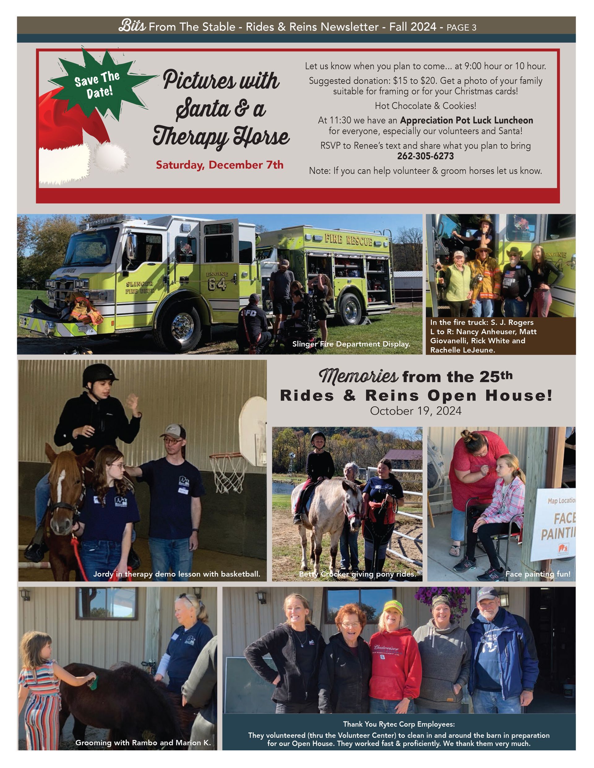 Wrap Up 2024 Newsletter - Memories from the 25th Ride & Reins Open House!