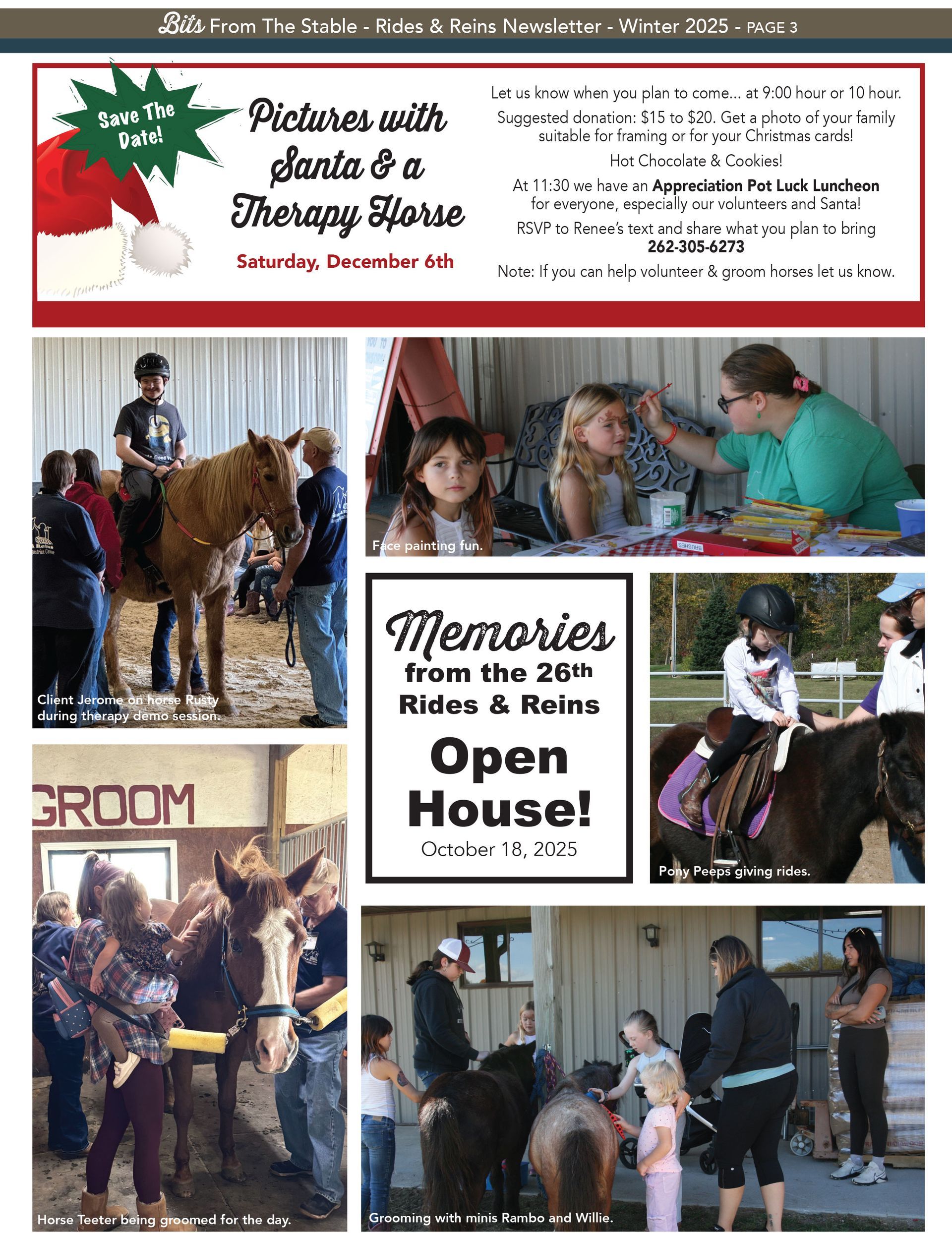 Event with Santa & therapy horse