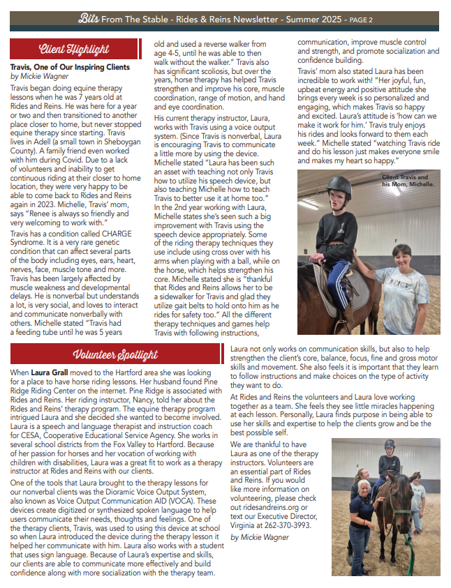 Summer 2025 newsletter page 2
