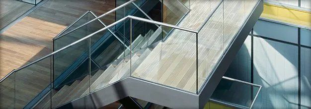 Glass handrails