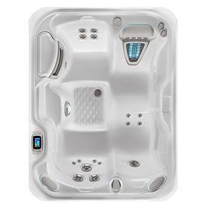 An aerial view of a hot tub on a white background.