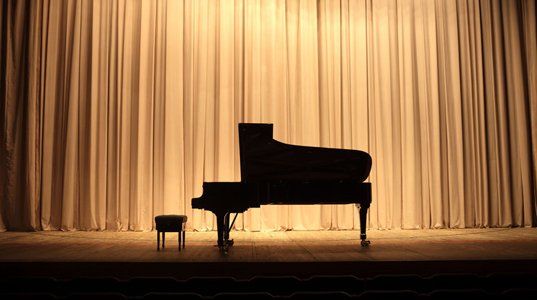 Piano on stage