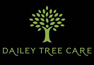 Dailey Tree Care logo with stylized green tree and arborist silhouette on white background
