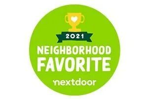 2021 Nextdoor Neighborhood Favorite badge in a green circle with a trophy icon