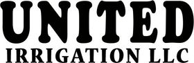Logo for United Irrigation LLC. Black text on a white background.