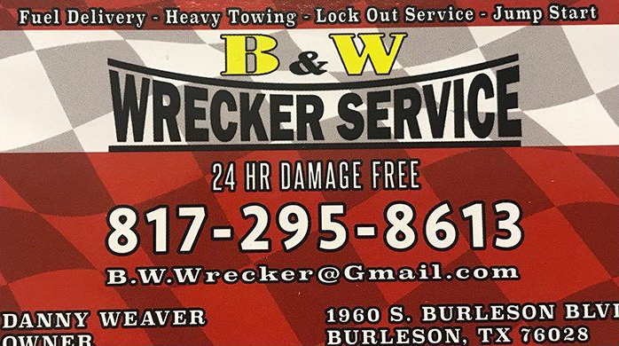 Towing | Burleson, TX | B & W Wrecker Service | 817-295-8613
