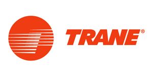 Trane logo with orange sunburst icon and red wordmark on a white background