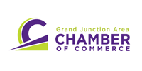 Logo for the Grand Junction Area Chamber of Commerce. Features a stylized
