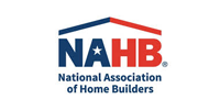 NAHB logo: blue and red roof over