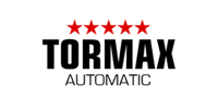 Logo for TORMAX AUTOMATIC with five red stars above the text.