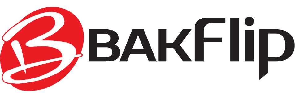 Red oval with stylized white 