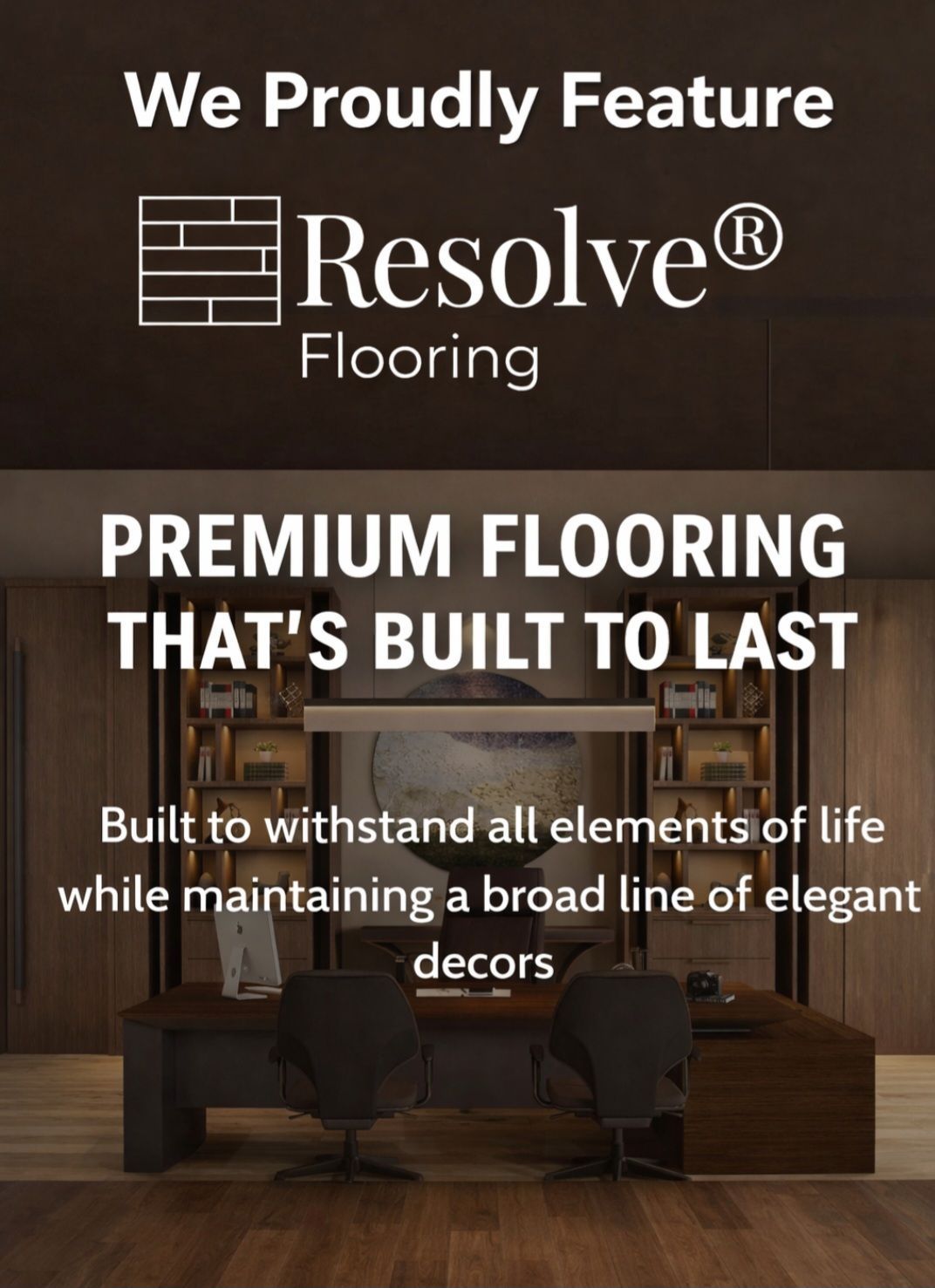 A modern office featuring Resolve Flooring, labeled 