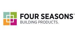 The four seasons building products logo is a colorful logo on a white background.