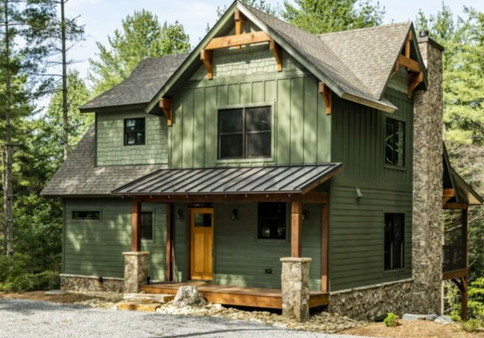 Greed housed with shingle roofing