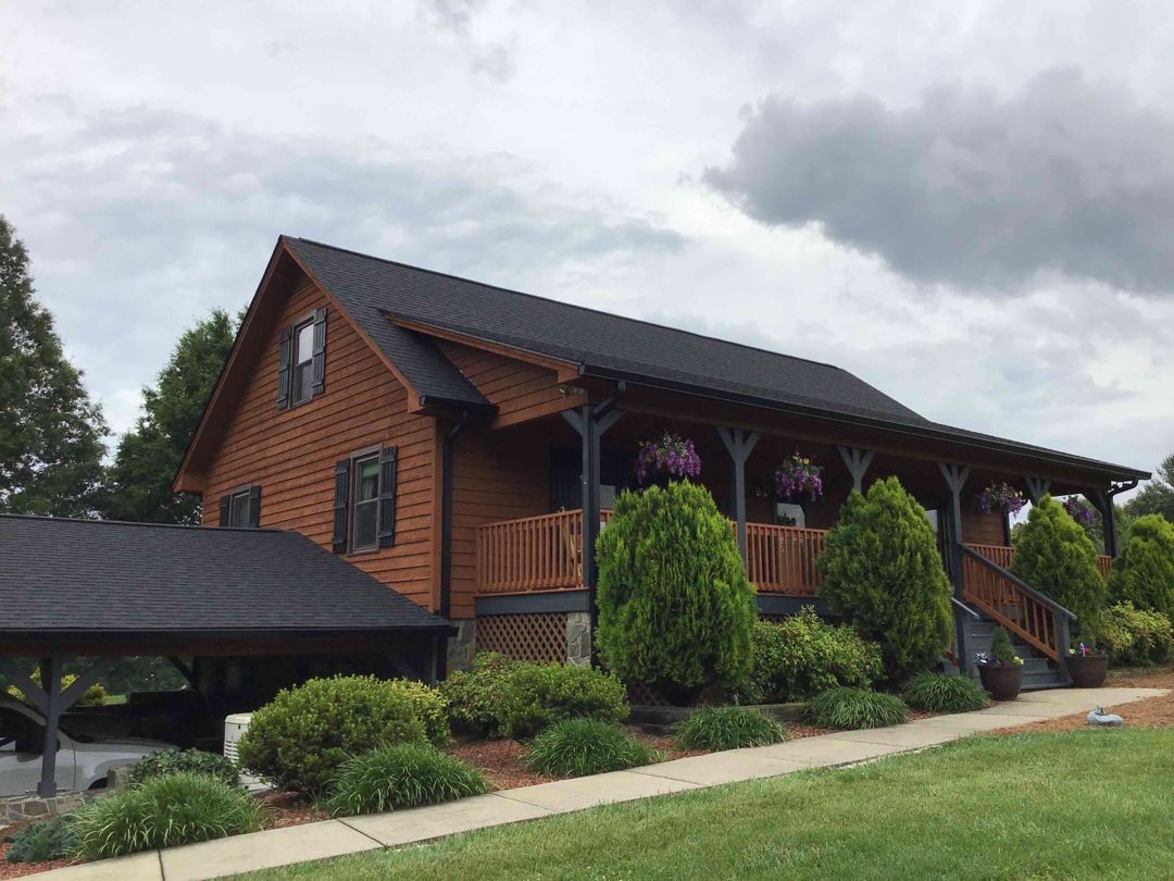 Black shingle roofing