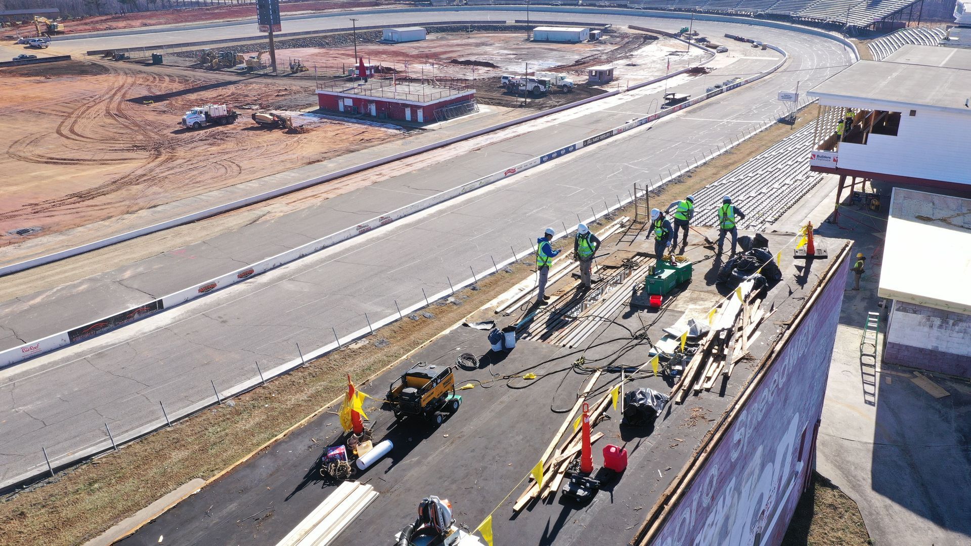North Wilkesboro Motor Speedway bench roof renovation