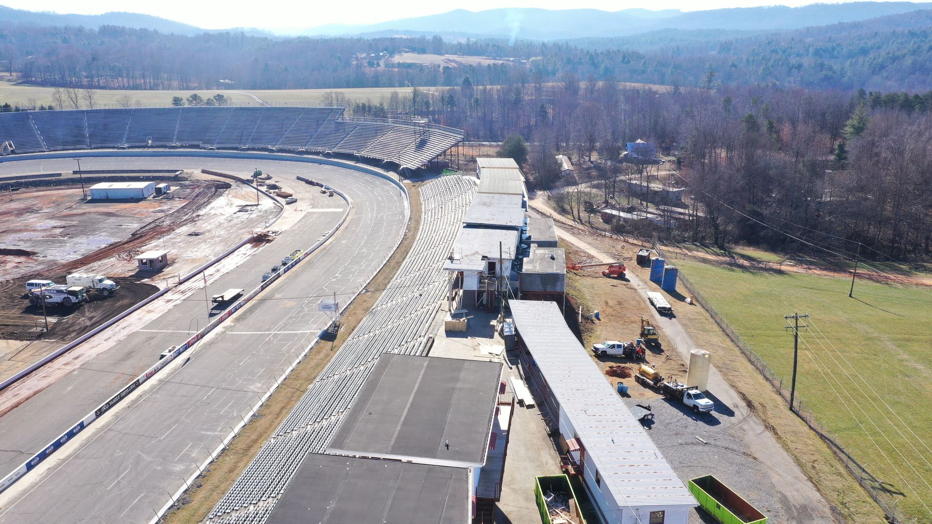 North Wilkesboro Motor Speedway bench roof and walls installed