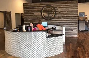 Store lobby with two woman at the counter