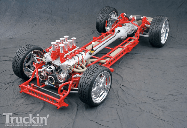 The word truckin that is on a car