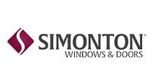 Simonton Windows & Doors logo with burgundy stylized “S” and dark gray text.