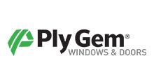Ply Gem Windows & Doors logo with green emblem and black text.