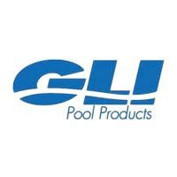 The GLI Pool Products logo featuring blue stylized text with a wave graphic on a white background.