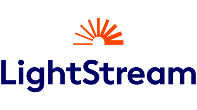The LightStream logo, featuring dark blue text below an orange sunrise graphic.