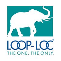 The LOOP-LOC logo: a white elephant silhouette on a teal square above the blue text 