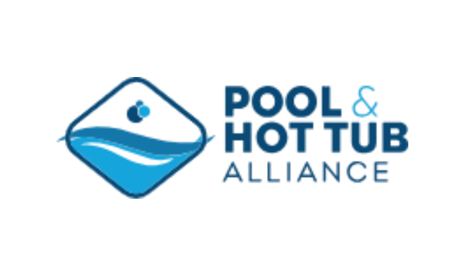 Logo of the Pool & Hot Tub Alliance. Diamond-shaped design with water imagery and text in blue.