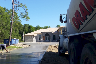 Concrete cement being applied