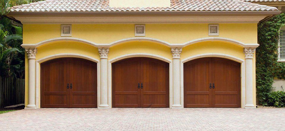 Three garage doors