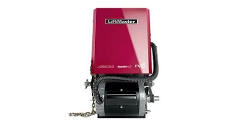 Red LiftMaster commercial gate operator.