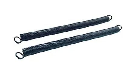 Two black coil springs with looped ends.