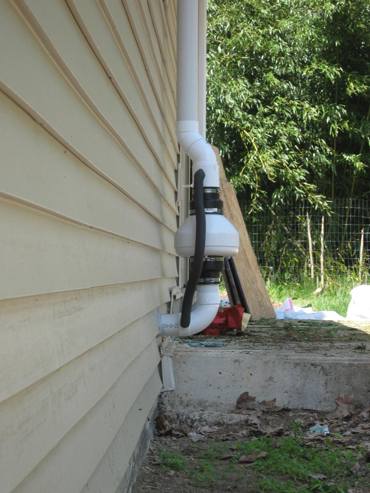 Radon mitigation product installed