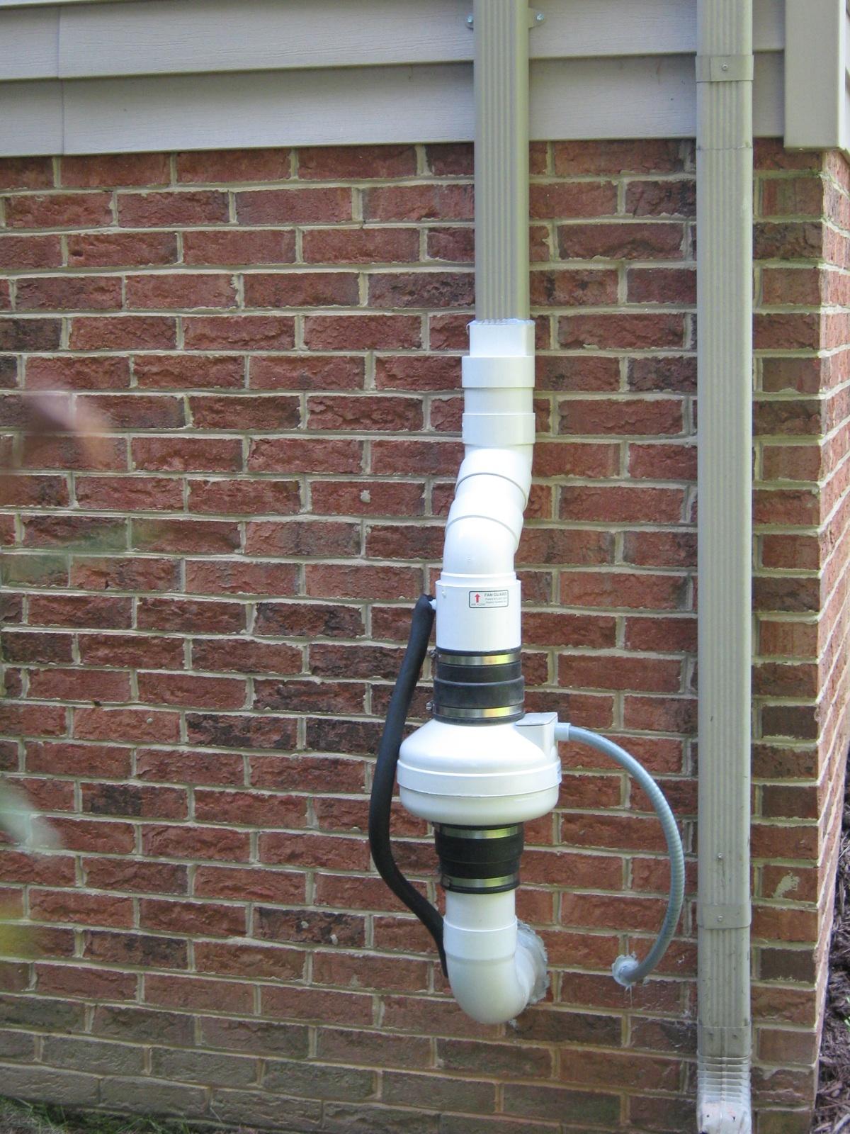 Radon mitigation product installed
