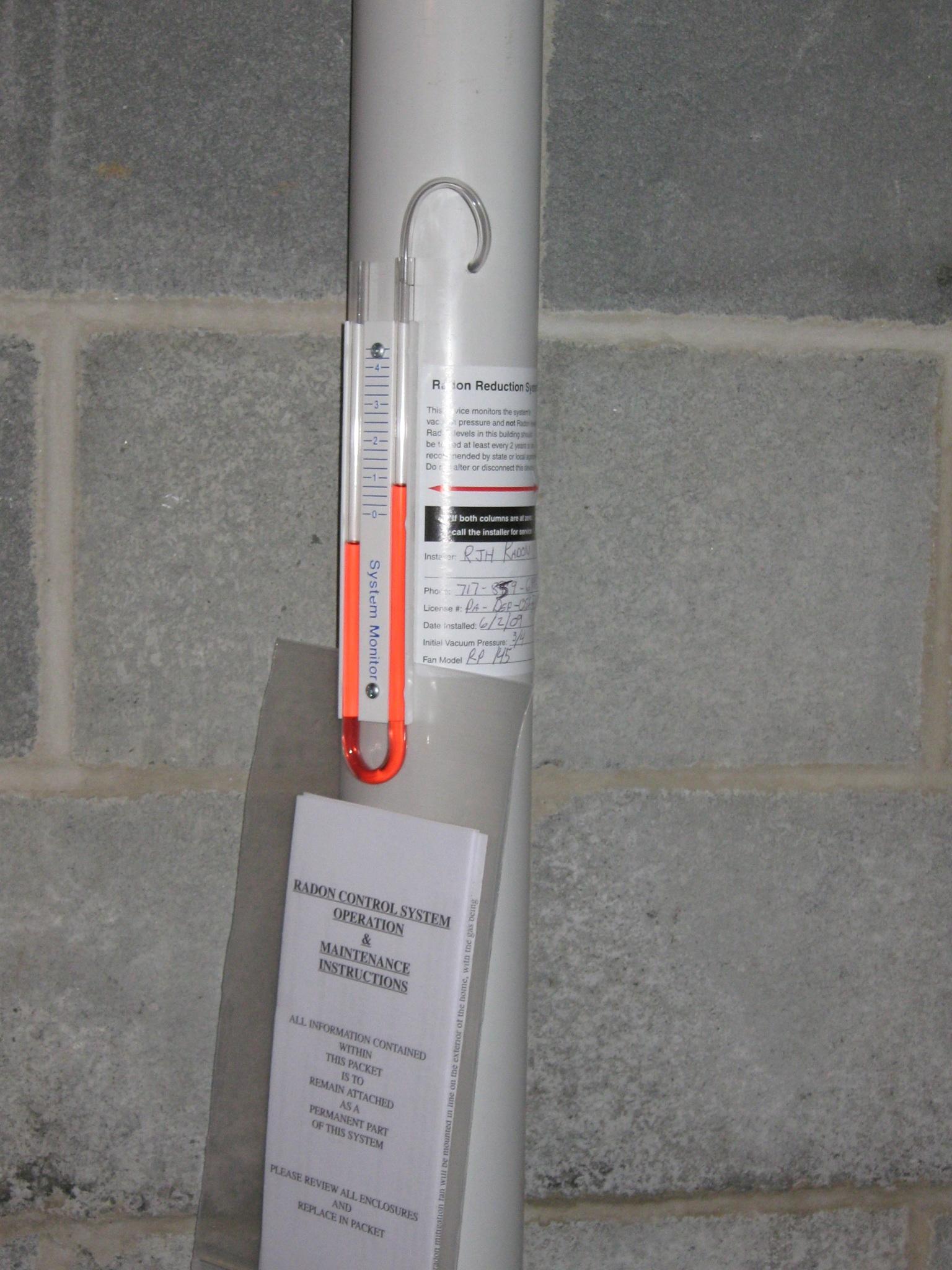 Radon mitigation pipe