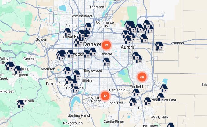McIntire Roofing's interactive map
