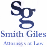 Logo for Smith Giles, Attorneys at Law, featuring a blue "Sg" monogram above the company name in blue text.