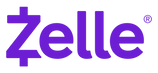 Purple Zelle logo with stylized wordmark on a white background
