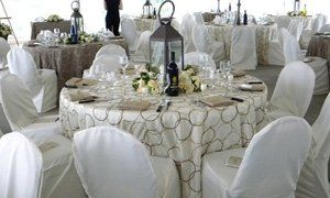 Ivory and Taupe All Rings Linens