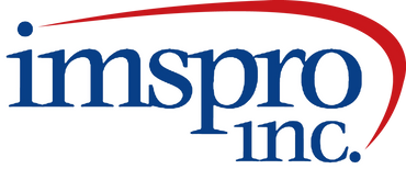 A blue and red logo for imspro inc.