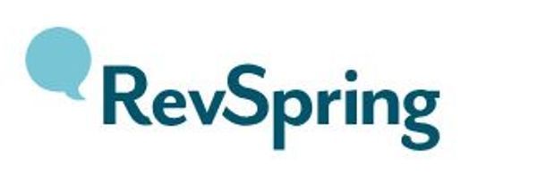 A logo for revspring with a blue speech bubble