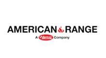 The american range logo is on a white background.