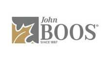 The john boos logo is a gray and gold logo on a white background.