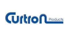 The logo for curton products is blue and white.