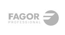 A black and white logo for fagor professional is shown on a white background.