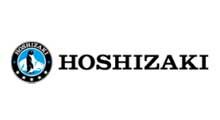 A logo for a company called hoshizaki with a penguin on it.